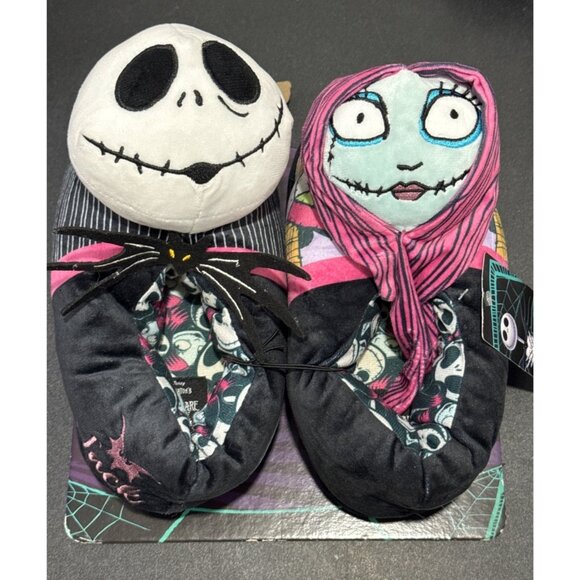 Disney Accessories - Disney The Nightmare Before Christmas Jack & Sally Plush Slippers 7/8M